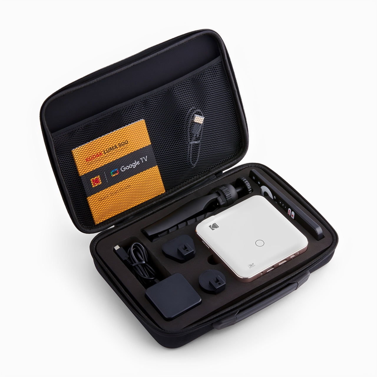 KODAK Protective Hard Case for Luma 400/450/500 Portable Projectors, EVA Travel Carrying Case with Compartments for Accessories, Black