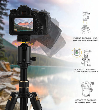 KODAK Photo Gear Premium Tripod + Monopod with 360° Ball Head 63ʺ/160 cm