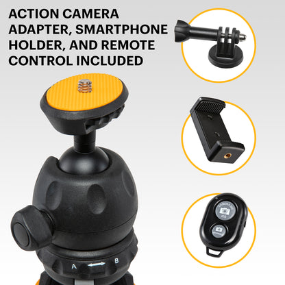 Kodak Adjustable Stand Camera Tripod W/ Remote, 360° Ball Head Tripod for Camera