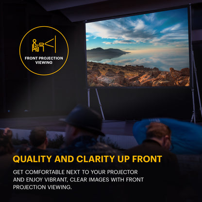 Projection Screen with Foldable Legs and Front Projection | 120 inch | White Fabric