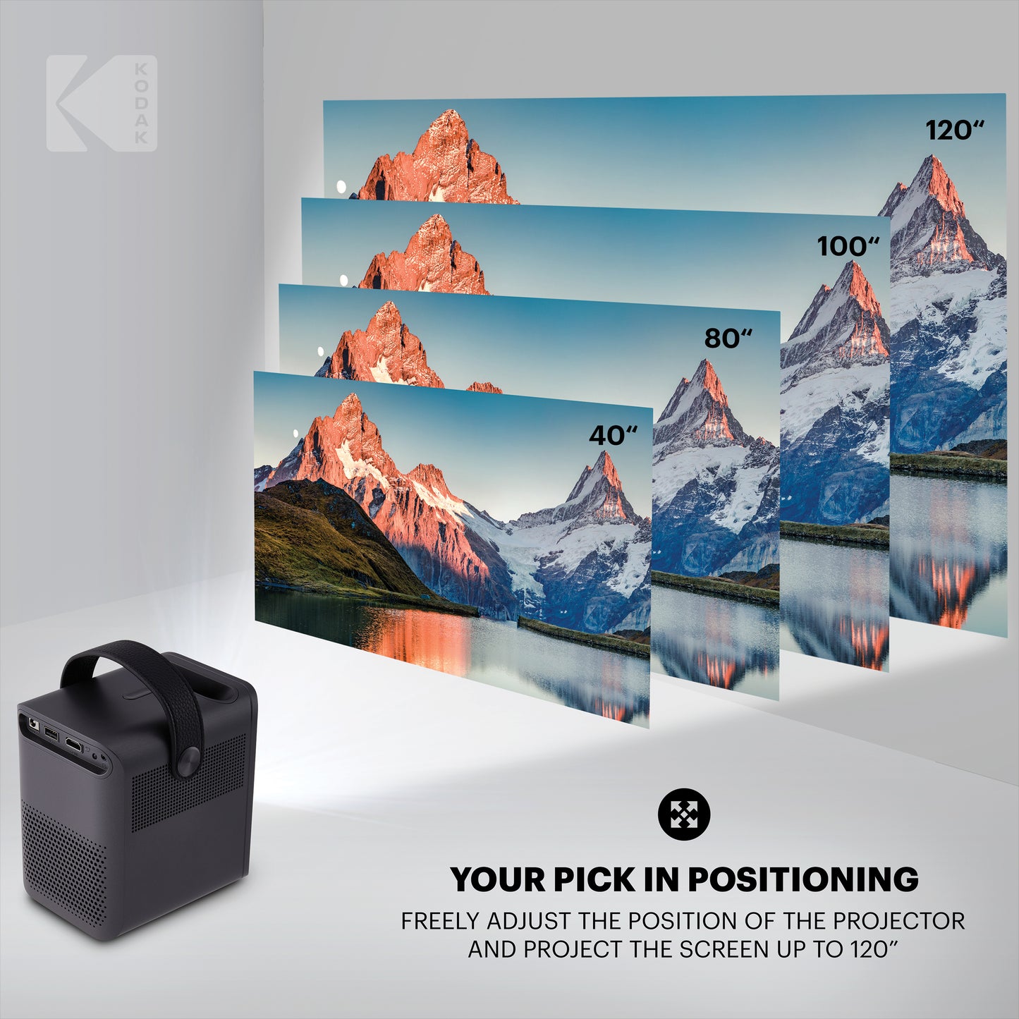 Kodak Flik HD9 Smart Projector, Portable Movie Projector 