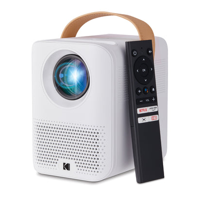 Kodak Flik HD9 Smart Projector | Mini White Portable Indoor & Outdoor